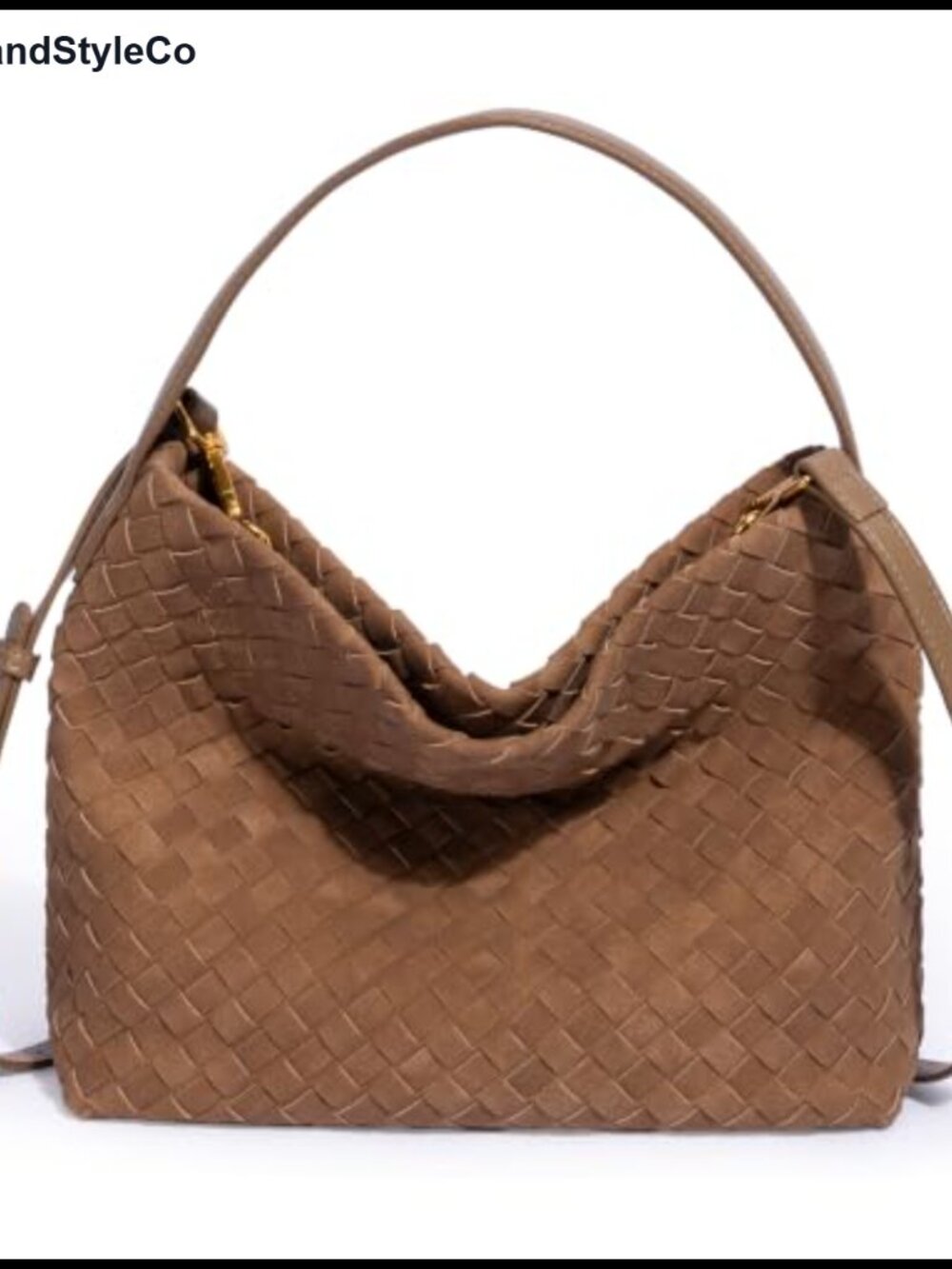 Woven Tote Bag for Women PU Leather Top Handle Shoulder Handbag Hobo Purse
